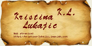 Kristina Lukajić vizit kartica